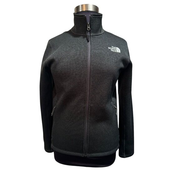 The North Face Other - The North Face Ribbed Sweater Jacket Black Mens Medium Coat Fleece Lining